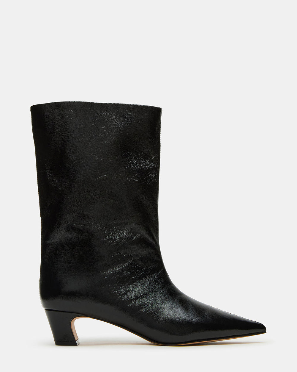 LYTTON Black Patent Pointed-Toe Kitten Heel Women's Ankle Boot | Steve Madden online