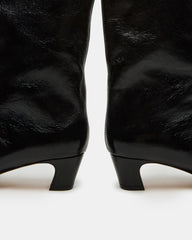 LYTTON Black Patent Pointed-Toe Kitten Heel Women's Ankle Boot | Steve Madden online