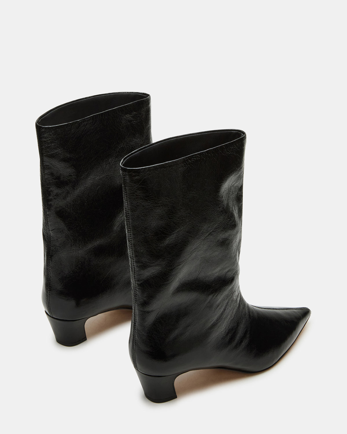 LYTTON Black Patent Pointed-Toe Kitten Heel Women's Ankle Boot | Steve Madden online