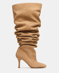 ALLISON Taupe Suede Over-The-Knee Heeled Women's Boot | Steve Madden outlet