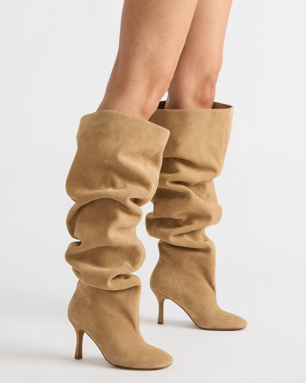 ALLISON Taupe Suede Over-The-Knee Heeled Women's Boot | Steve Madden outlet