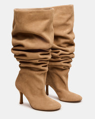 ALLISON Taupe Suede Over-The-Knee Heeled Women's Boot | Steve Madden outlet