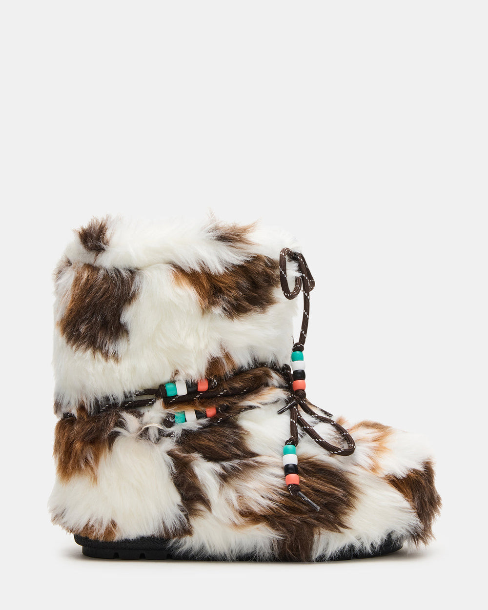 MIRO Brown Multi Faux Fur Chunky Lace-Up Women's Bootie | Steve Madden US