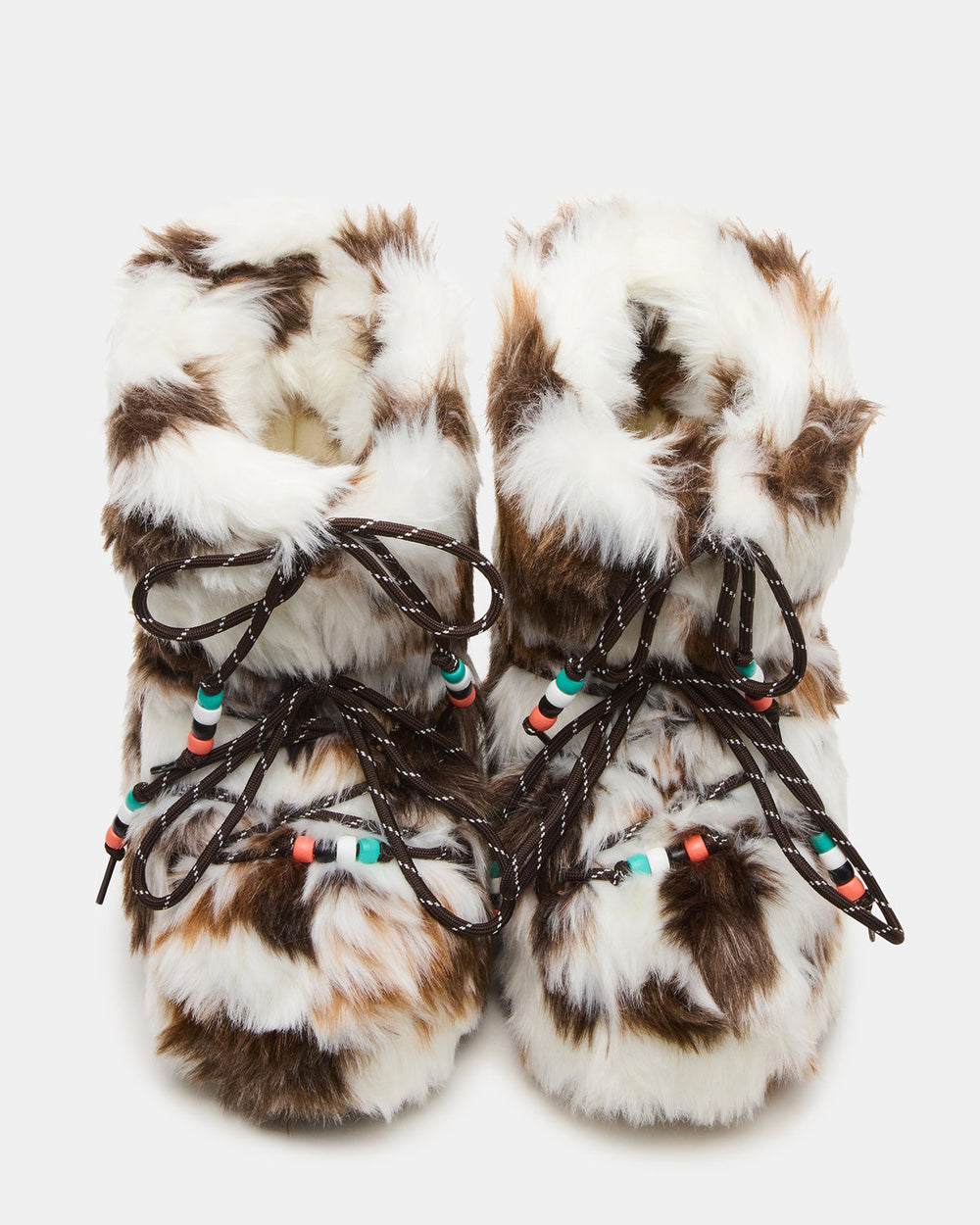 MIRO Brown Multi Faux Fur Chunky Lace-Up Women's Bootie | Steve Madden US