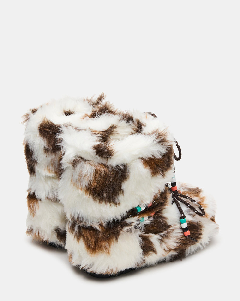 MIRO Brown Multi Faux Fur Chunky Lace-Up Women's Bootie | Steve Madden US