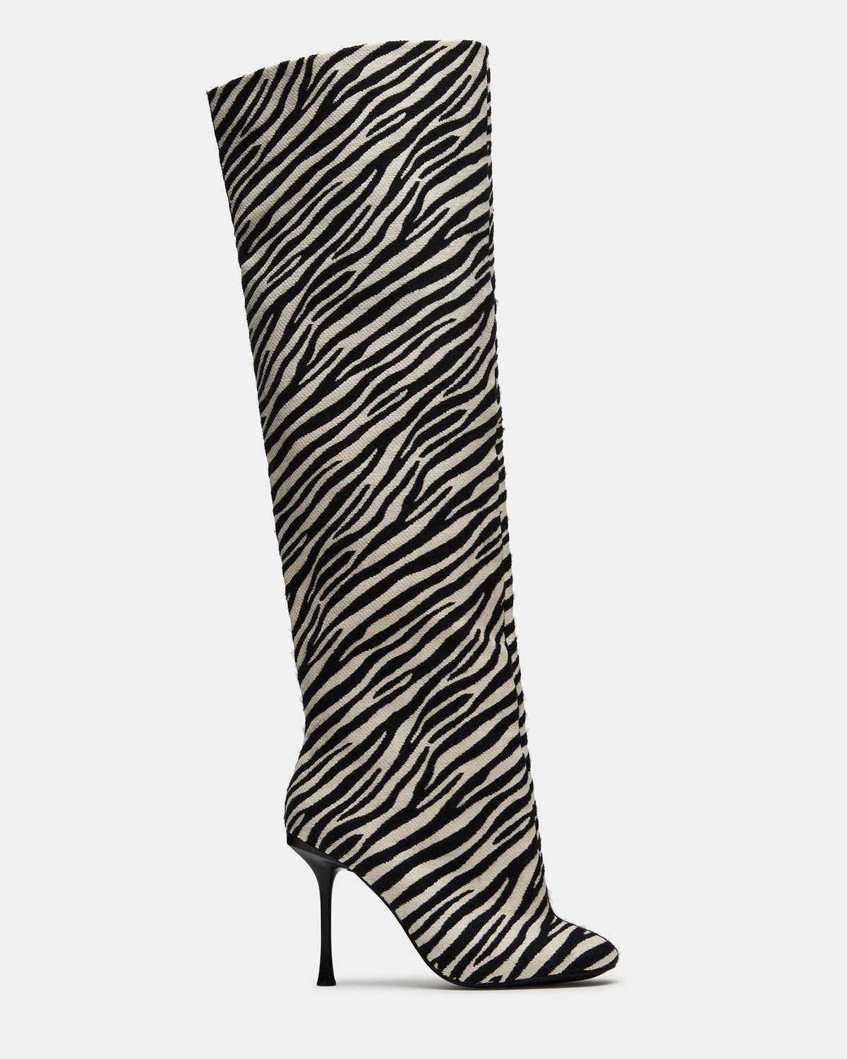 ALLURING Zebra Over-The-Knee Square-Toe Heeled Women's Boot | Steve Madden near me