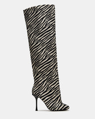 ALLURING Zebra Over-The-Knee Square-Toe Heeled Women's Boot | Steve Madden near me