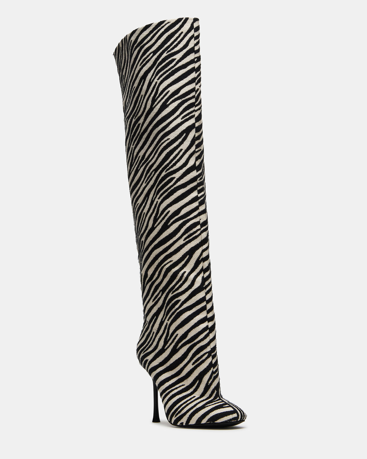 ALLURING Zebra Over-The-Knee Square-Toe Heeled Women's Boot | Steve Madden near me