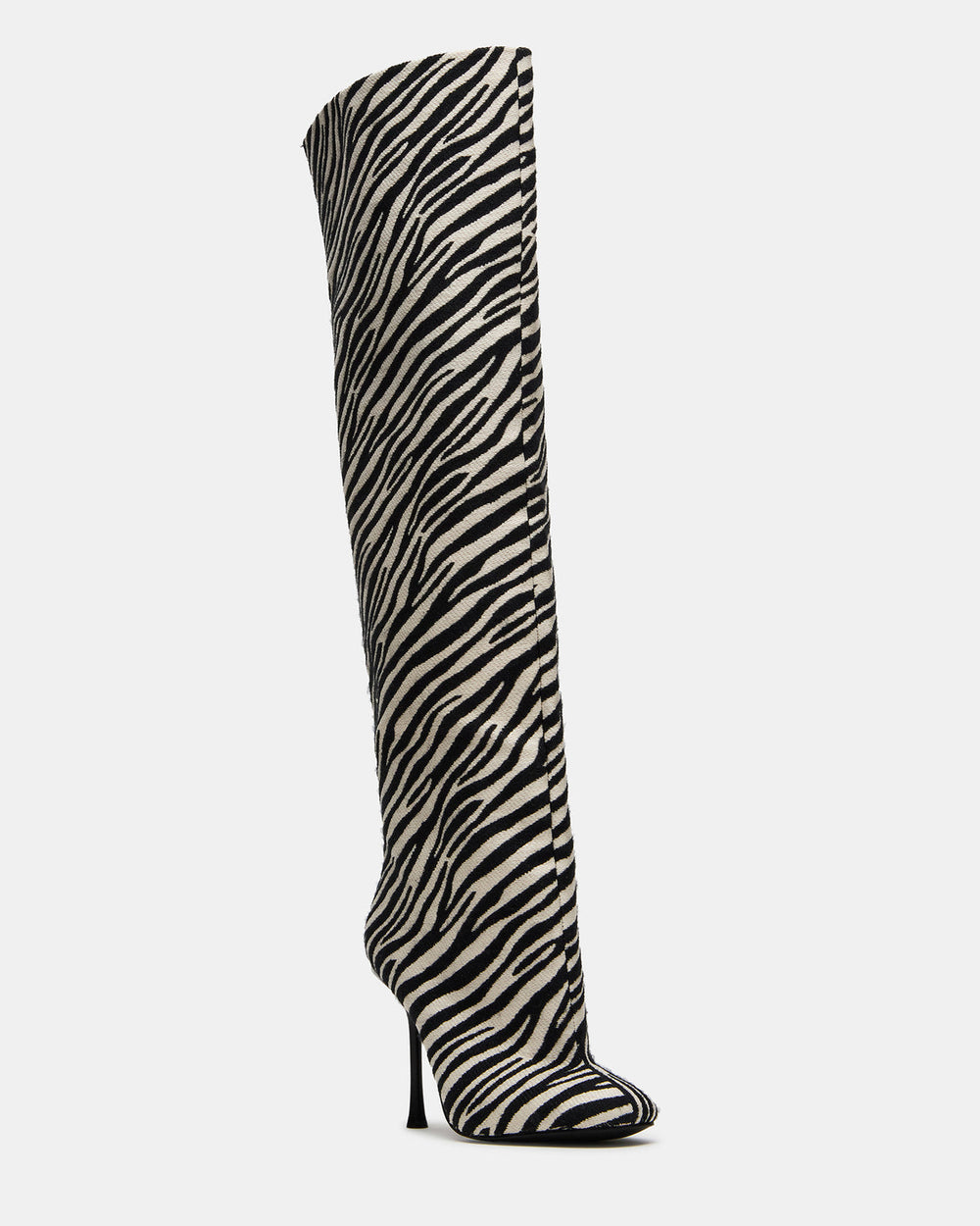 ALLURING Zebra Over-The-Knee Square-Toe Heeled Women's Boot | Steve Madden near me