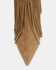 FALTER Chestnut Suede Pointed-Toe Fringe Western Women's Ankle Boot | Steve Madden near me