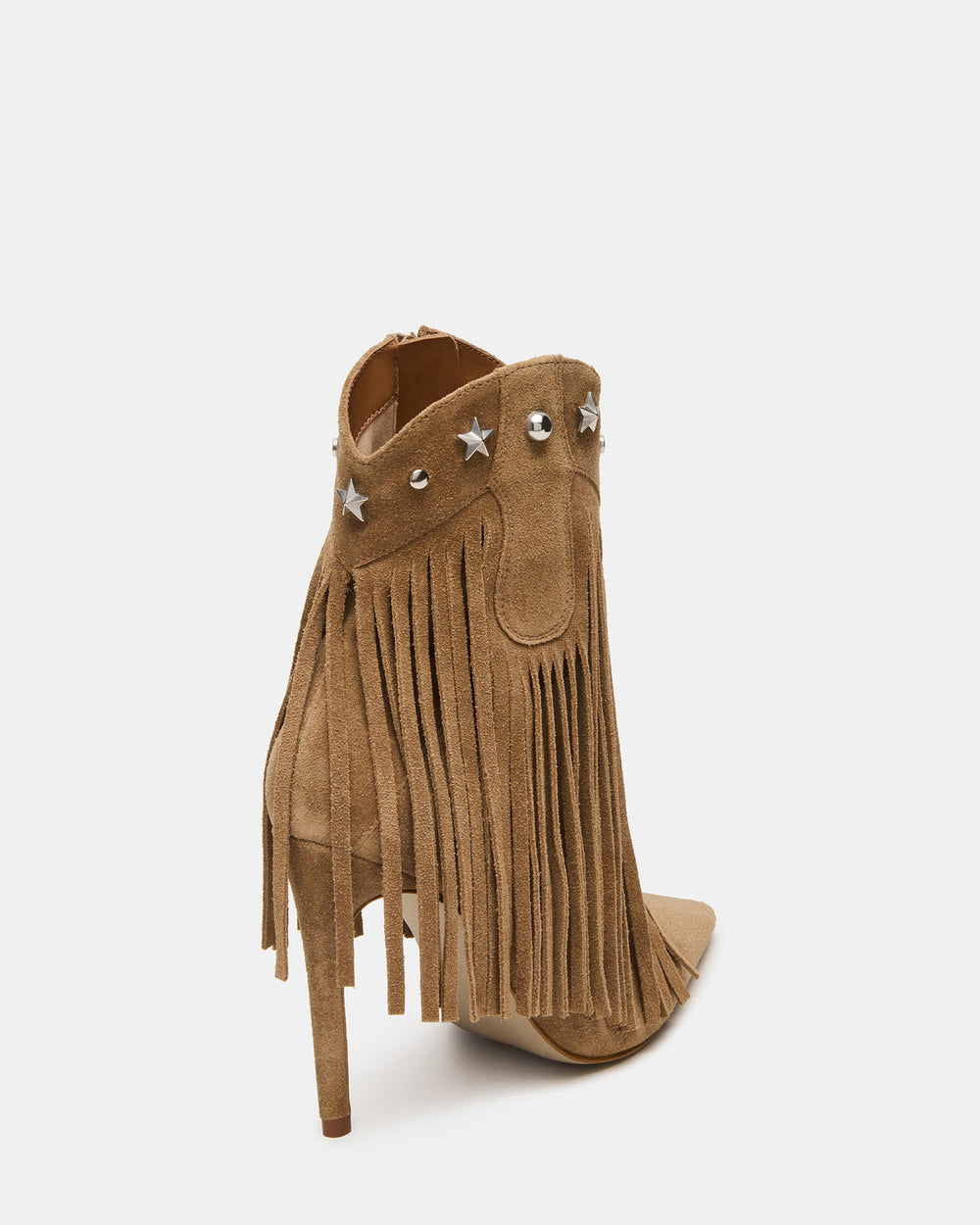 FALTER Chestnut Suede Pointed-Toe Fringe Western Women's Ankle Boot | Steve Madden near me