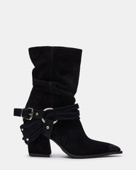 LAUPER Black Pointed-Toe Heeled Buckle Women's Ankle Boot | Steve Madden outlet
