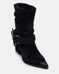 LAUPER Black Pointed-Toe Heeled Buckle Women's Ankle Boot | Steve Madden outlet