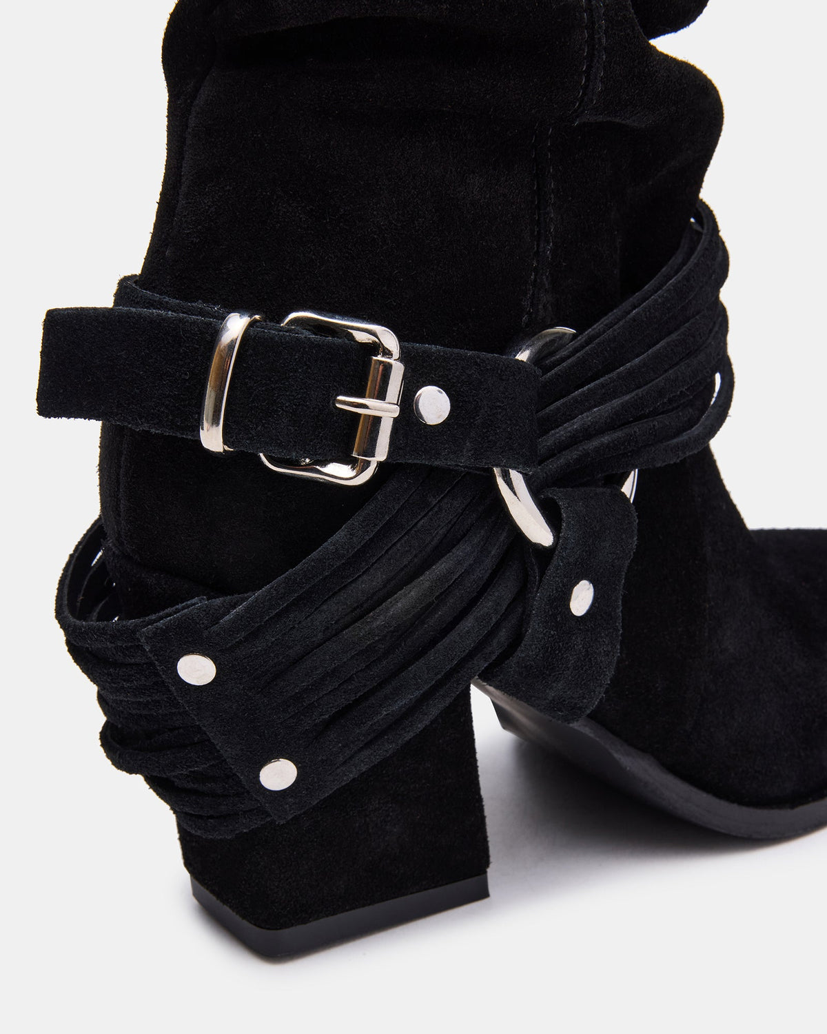 LAUPER Black Pointed-Toe Heeled Buckle Women's Ankle Boot | Steve Madden outlet