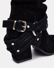 LAUPER Black Pointed-Toe Heeled Buckle Women's Ankle Boot | Steve Madden outlet