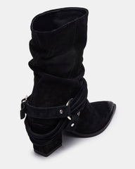 LAUPER Black Pointed-Toe Heeled Buckle Women's Ankle Boot | Steve Madden outlet