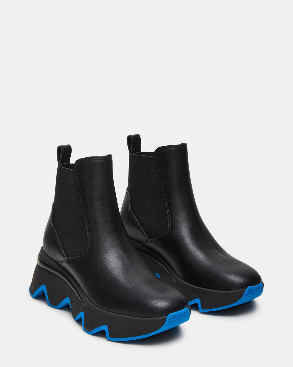 BREAKAWAY Black Leather Lug Platform Women's Ankle Boot | Steve Madden on Sale
