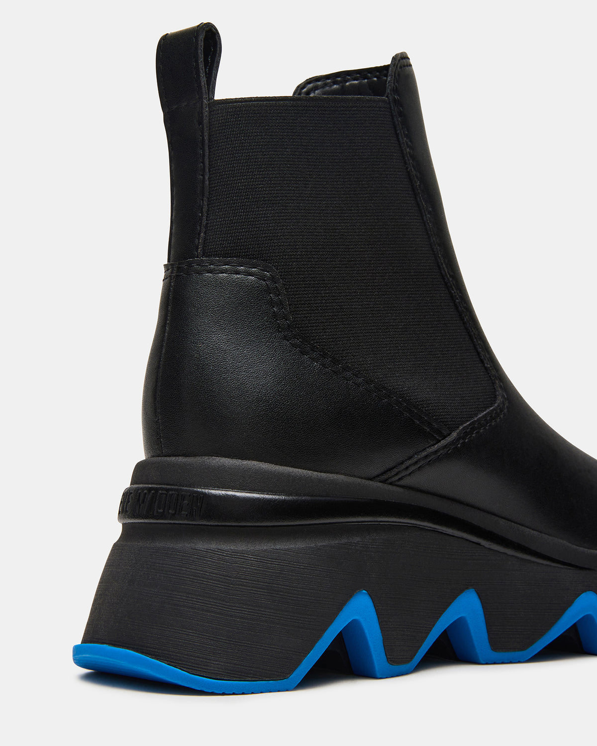 BREAKAWAY Black Leather Lug Platform Women's Ankle Boot | Steve Madden on Sale