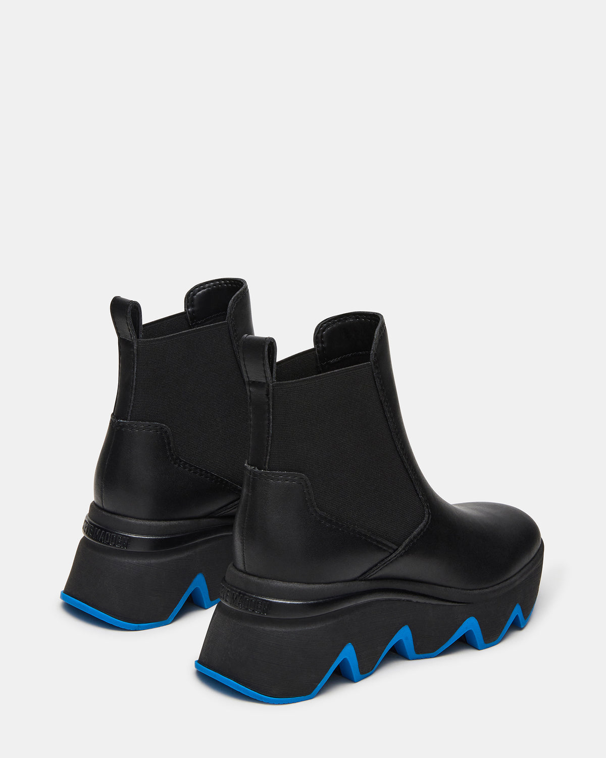 BREAKAWAY Black Leather Lug Platform Women's Ankle Boot | Steve Madden on Sale