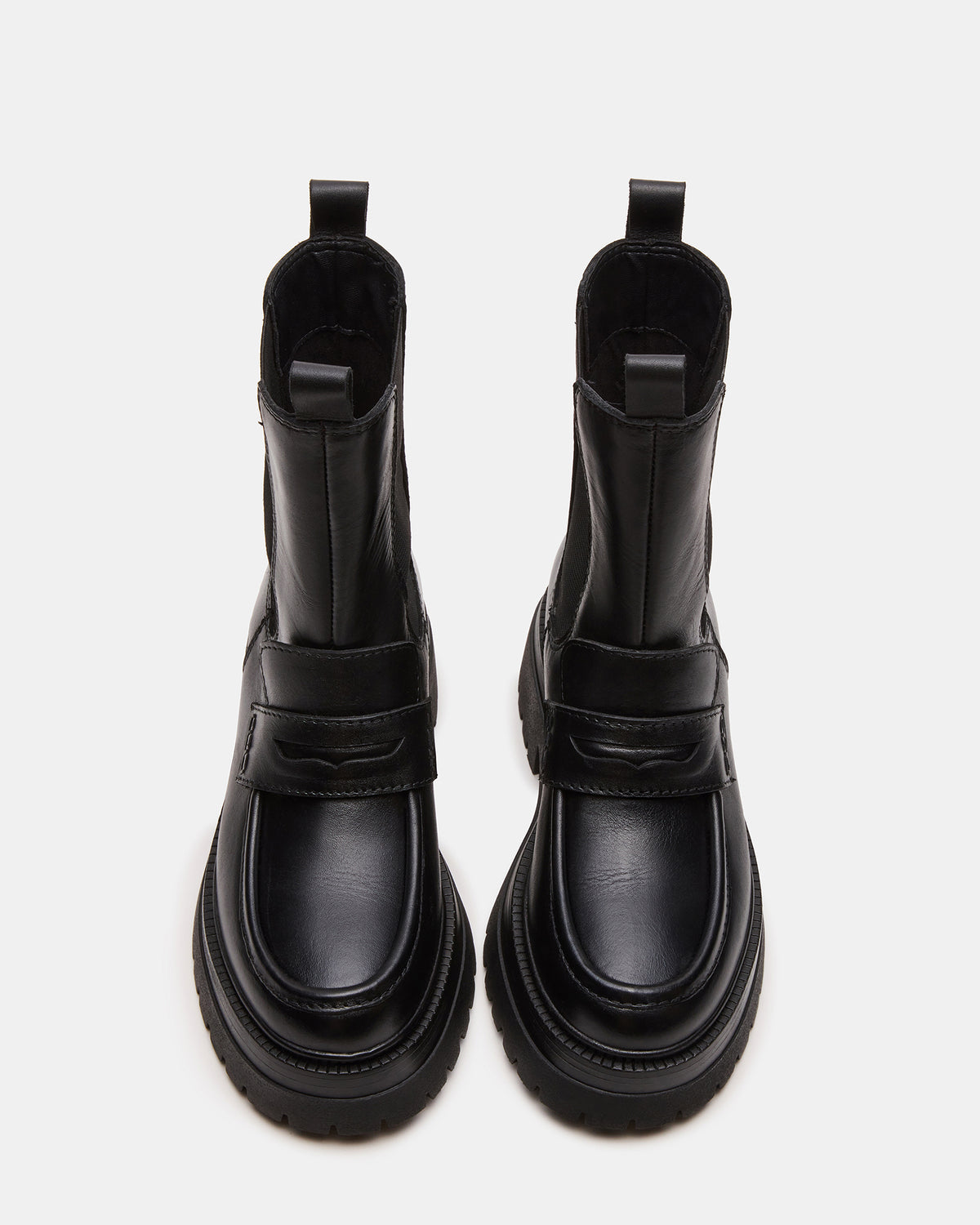 CONWAY Black Leather Platform Lug Chelsea Women's Ankle Boot | Steve Madden online