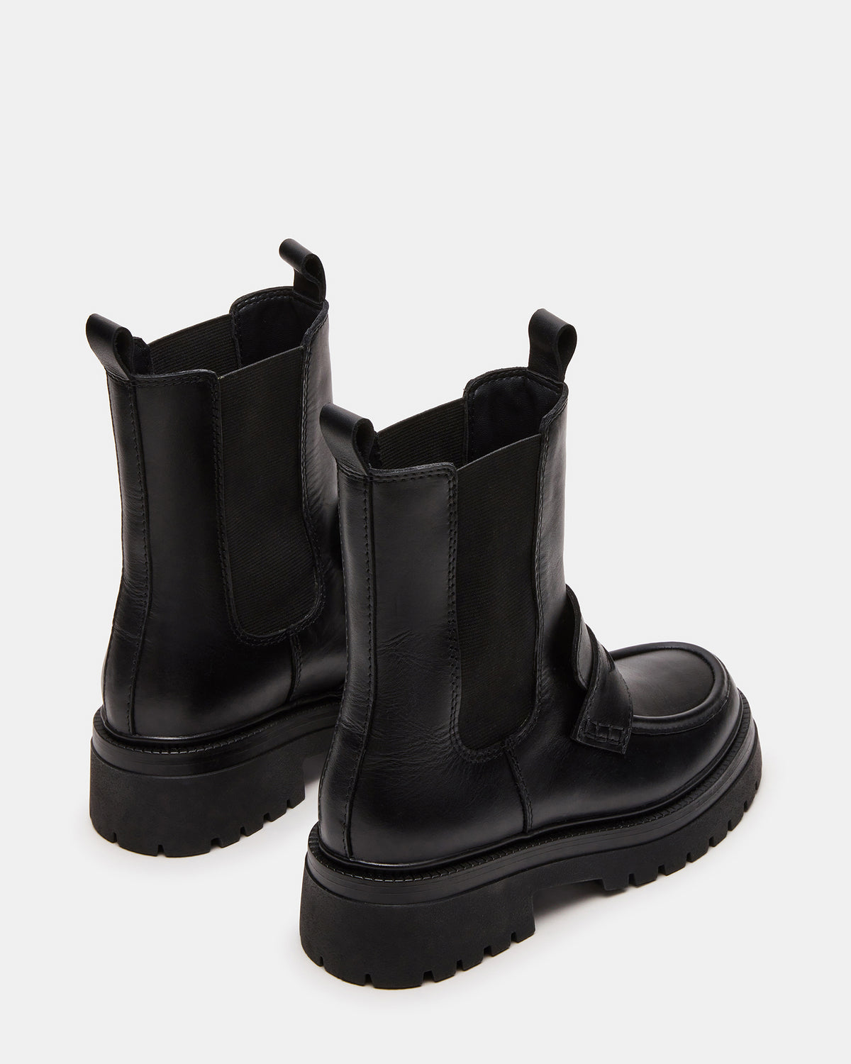CONWAY Black Leather Platform Lug Chelsea Women's Ankle Boot | Steve Madden online