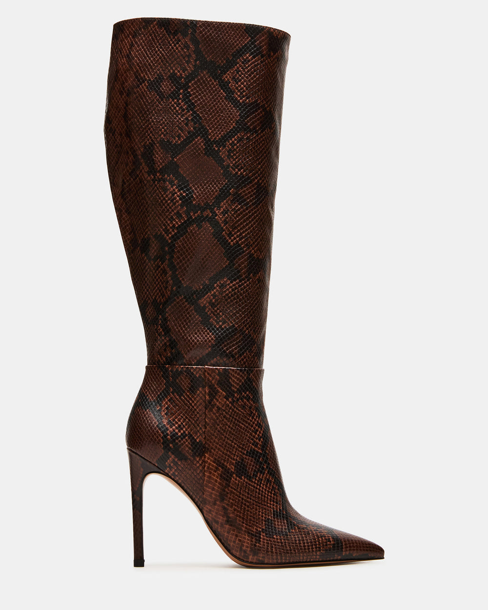 NITRO Brown Snake Wife Calf Pointed-Toe Stiletto Heel Knee-High Women's Boots | Steve Madden discount