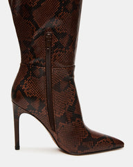 NITRO Brown Snake Wife Calf Pointed-Toe Stiletto Heel Knee-High Women's Boots | Steve Madden discount