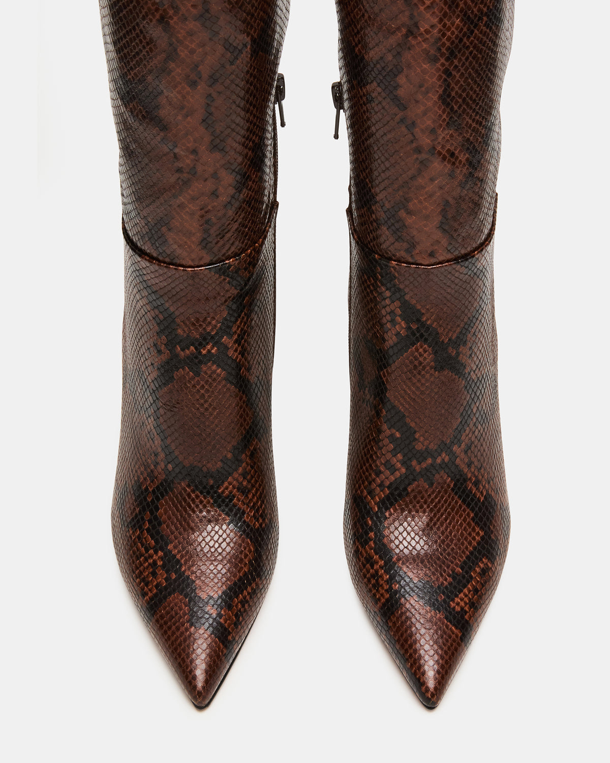 NITRO Brown Snake Wife Calf Pointed-Toe Stiletto Heel Knee-High Women's Boots | Steve Madden discount