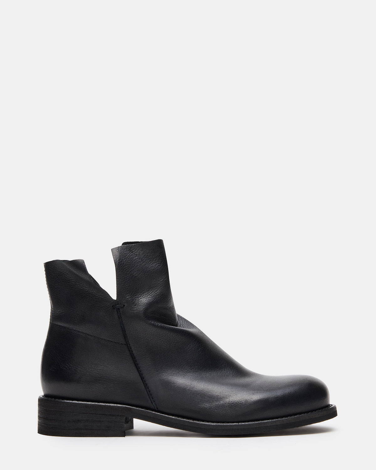 HUGHIE Black Leather Women's Ankle Boot | Steve Madden US
