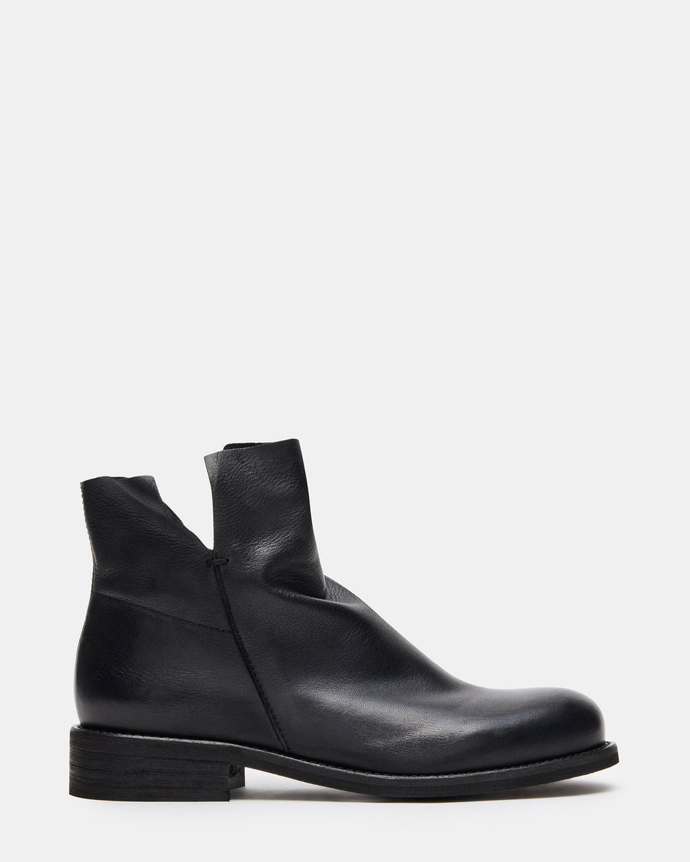 HUGHIE Black Leather Women's Ankle Boot | Steve Madden US