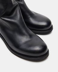 HUGHIE Black Leather Women's Ankle Boot | Steve Madden US