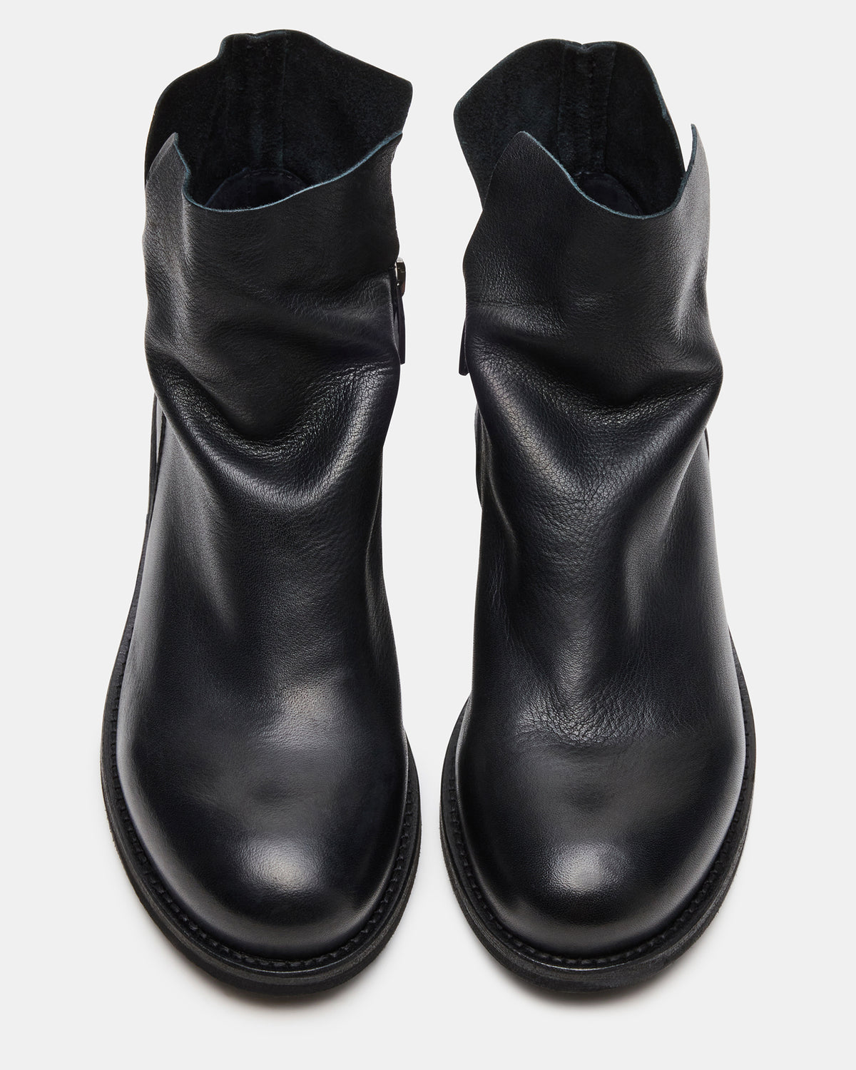 HUGHIE Black Leather Women's Ankle Boot | Steve Madden US
