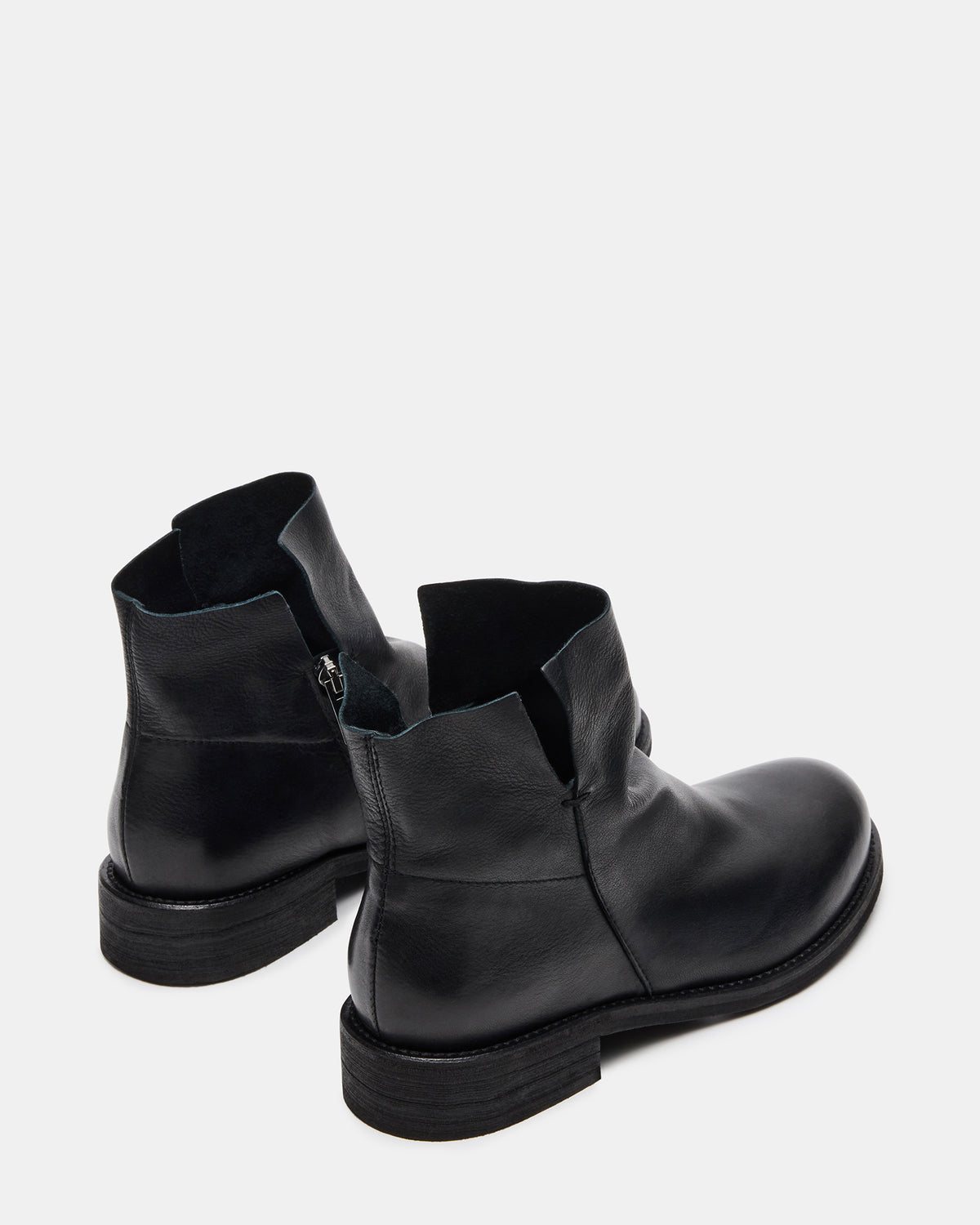 HUGHIE Black Leather Women's Ankle Boot | Steve Madden US