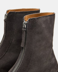 JONES Grey Suede Zipper Lug Women's Ankle Boot | Steve Madden outlet