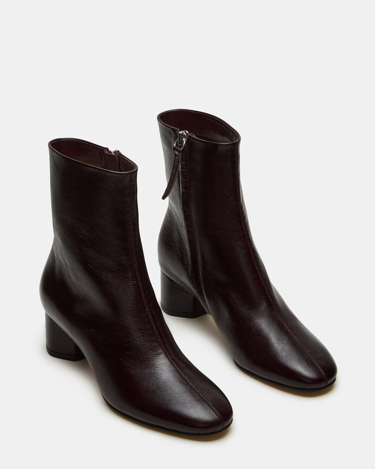STROME Wine Patent Block Heel Women's Ankle Boot | Steve Madden for Sale