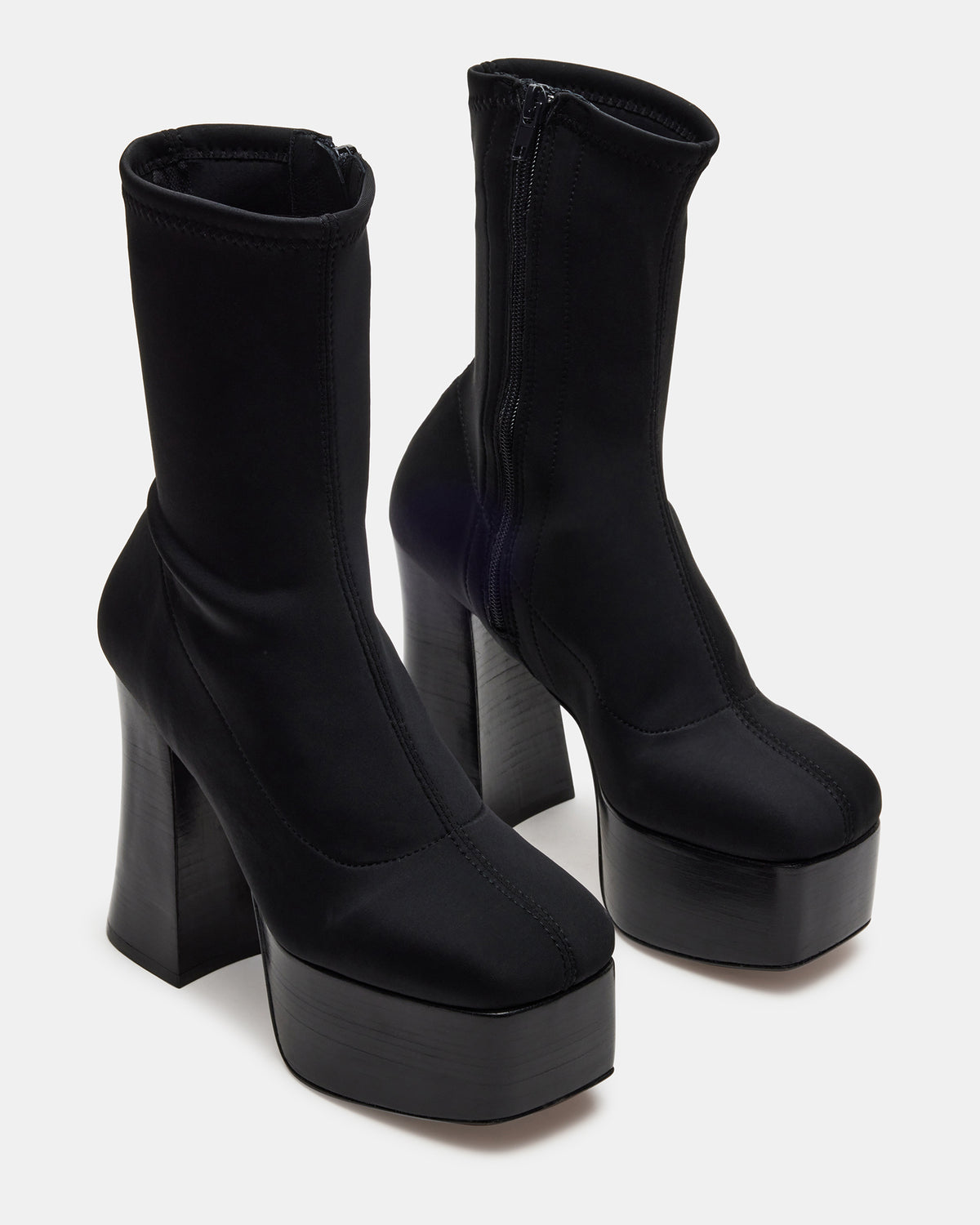 SOHO Black Super Platform Ankle Boot | Women's Booties | Steve Madden on Sale
