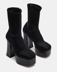 SOHO Black Super Platform Ankle Boot | Women's Booties | Steve Madden on Sale