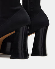 SOHO Black Super Platform Ankle Boot | Women's Booties | Steve Madden on Sale