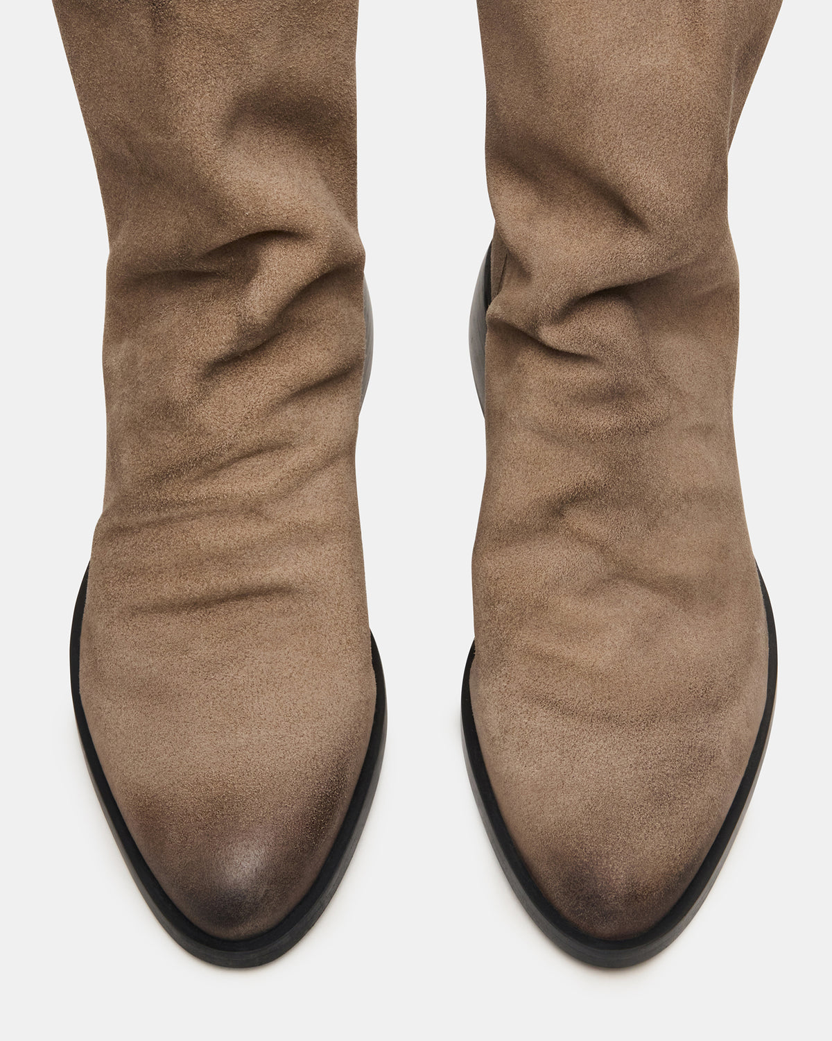 NEXIE Taupe Suede Women's Pointed-Toe Ankle Boot | Steve Madden US