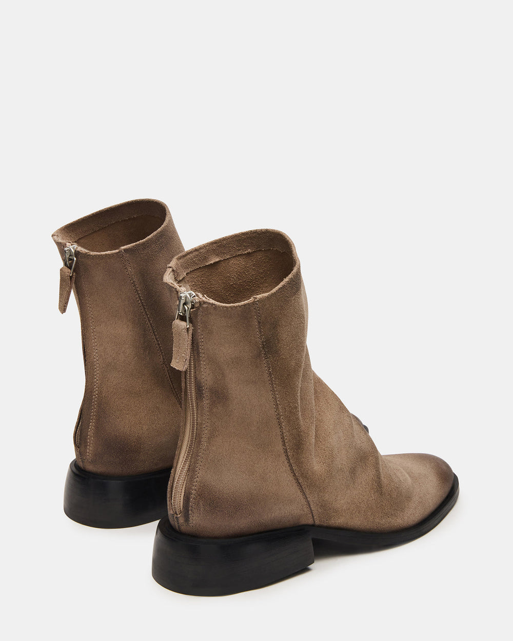 NEXIE Taupe Suede Women's Pointed-Toe Ankle Boot | Steve Madden US