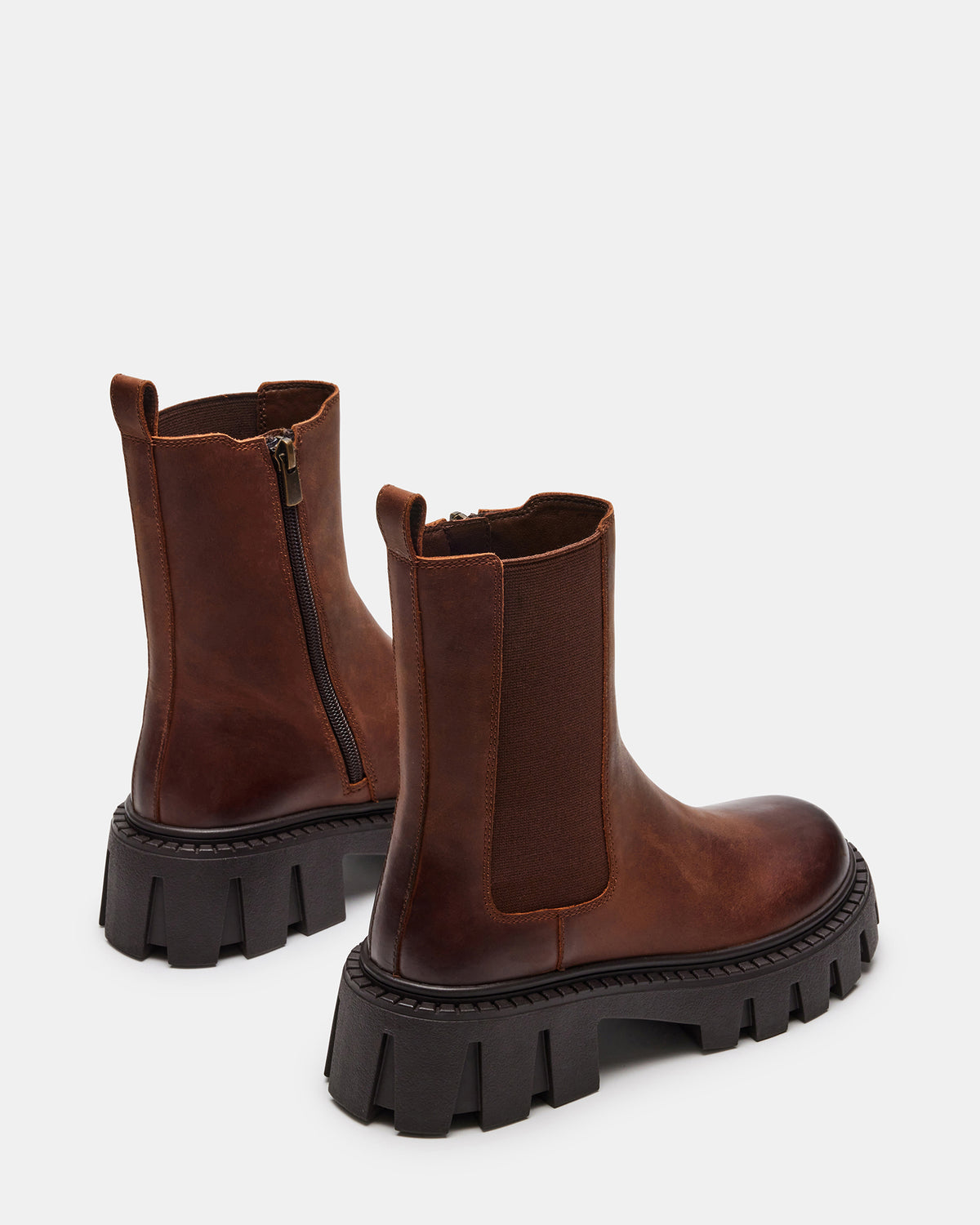 CHARGES Brown Distressed Platform Bootie | Women's Booties | Steve Madden Sale