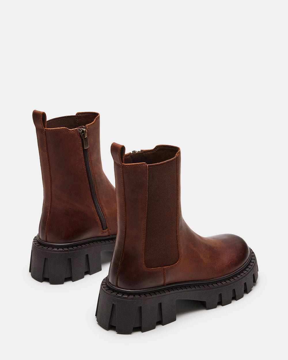 CHARGES Brown Distressed Platform Bootie | Women's Booties | Steve Madden Sale