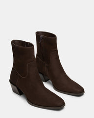 DANEY Brown Suede Square-Toe Women's Ankle Boot | Steve Madden online