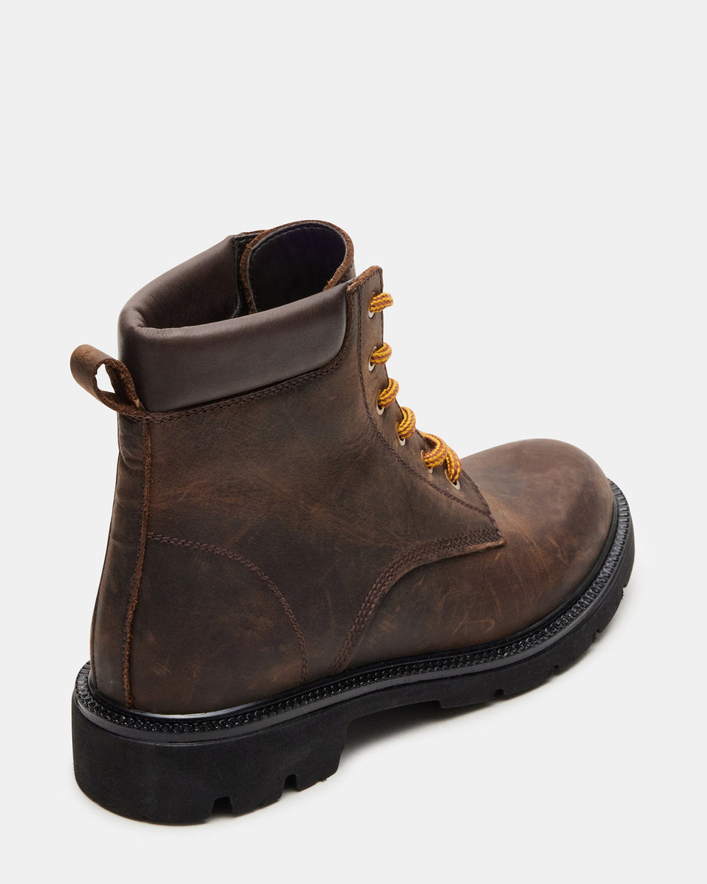 WYLDER Brown Leather Ankle Boot | Women's Booties | Steve Madden Sale