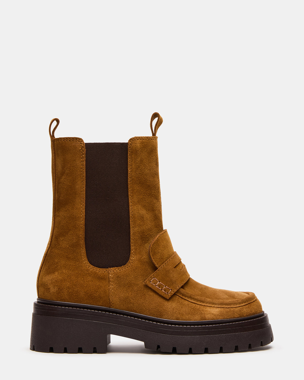 CONWAY Coganc Suede Platform Lug Chelsea Women's Ankle Boot | Steve Madden for Sale