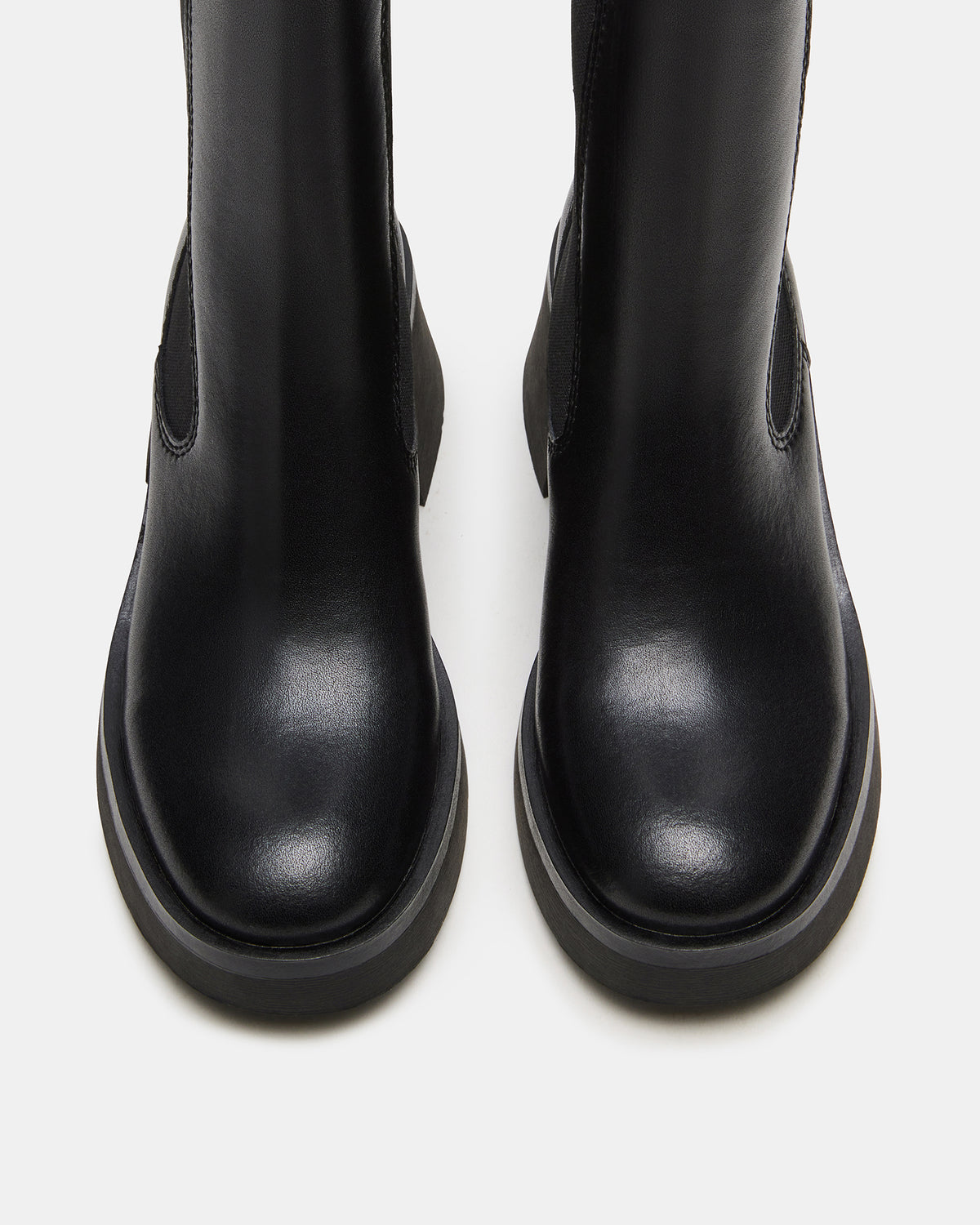 MURRAY Black Leather Block Heel Ankle Boot | Women's Booties | Steve Madden online