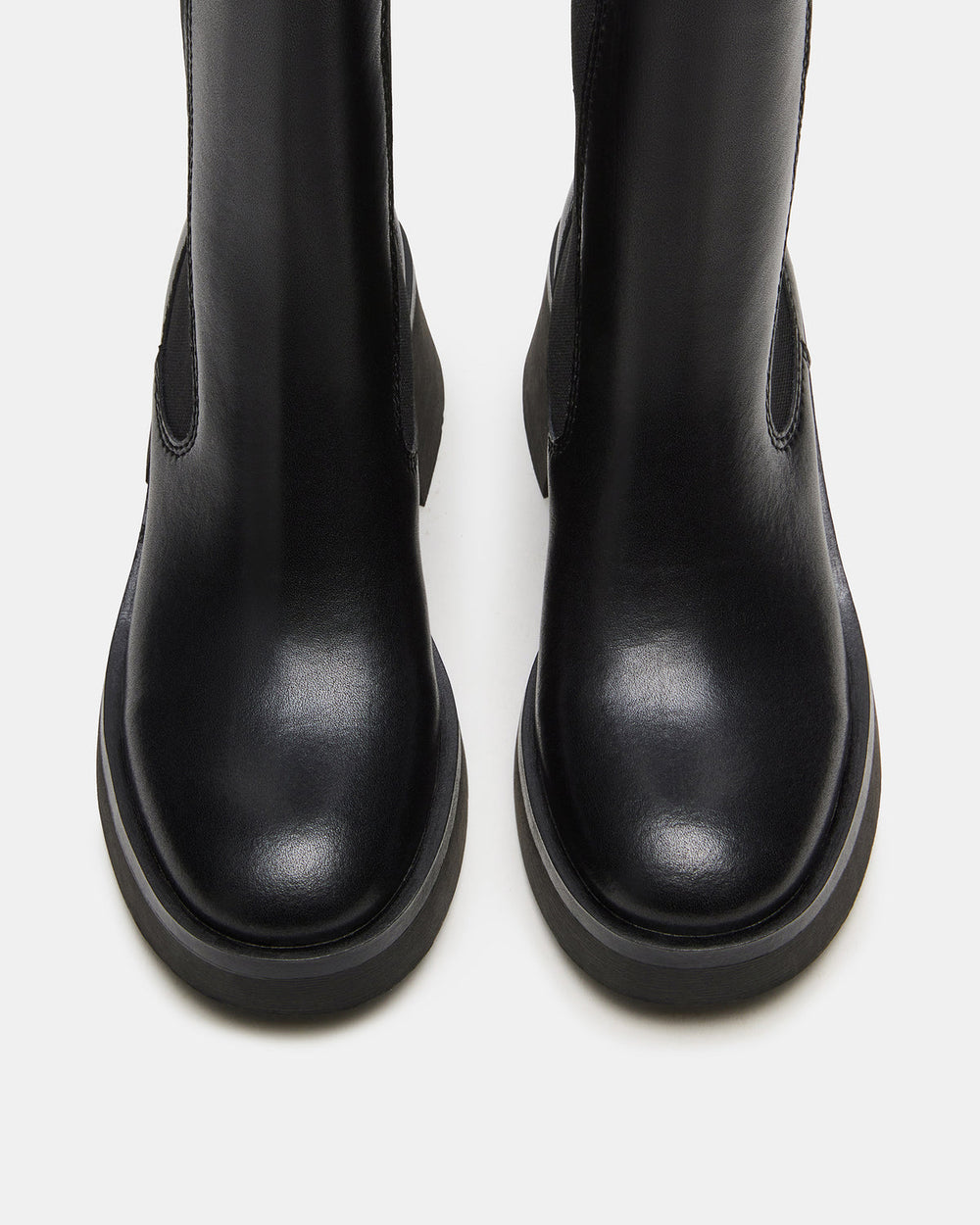 MURRAY Black Leather Block Heel Ankle Boot | Women's Booties | Steve Madden online