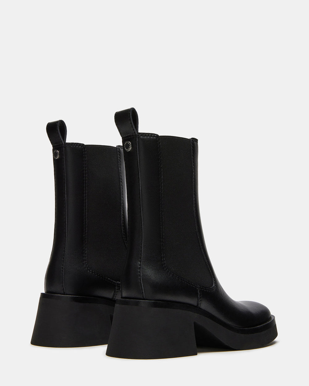 MURRAY Black Leather Block Heel Ankle Boot | Women's Booties | Steve Madden online