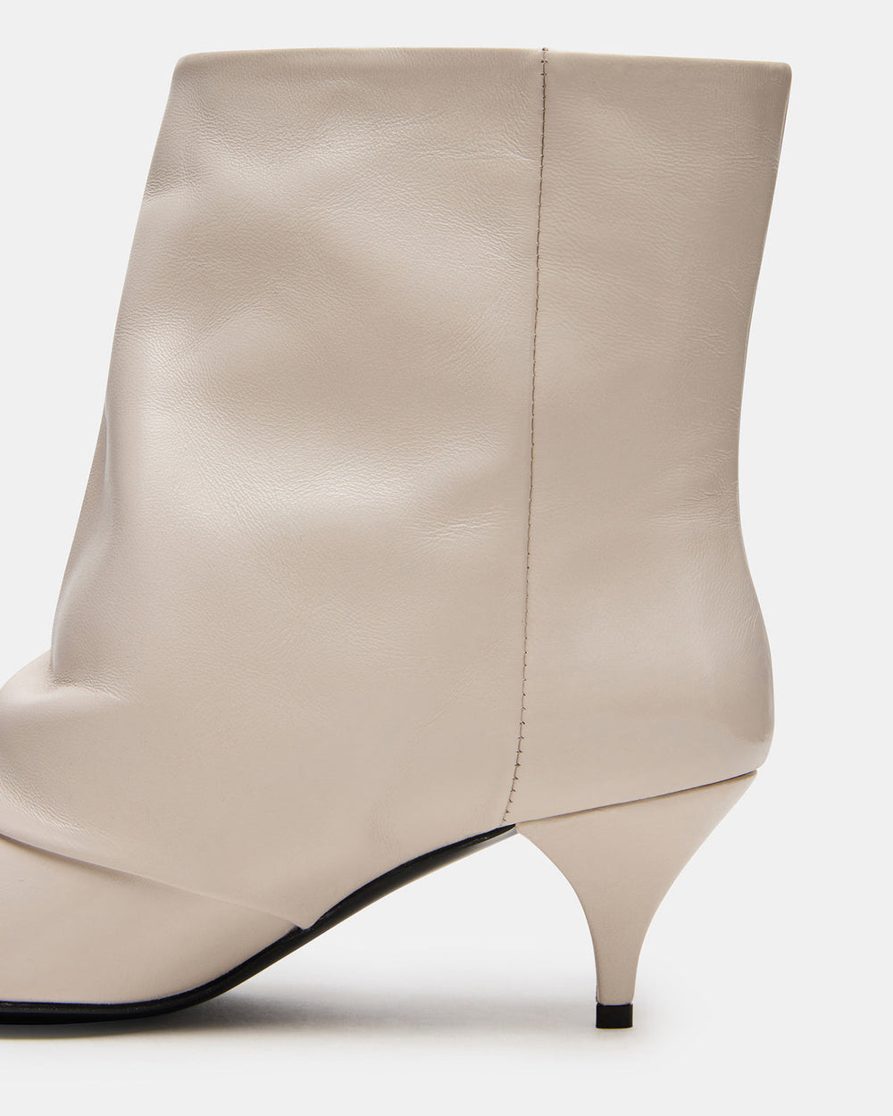 SHINER White Leather Pointed-Toe Kitten Heel Women's Ankle Boot | Steve Madden outlet