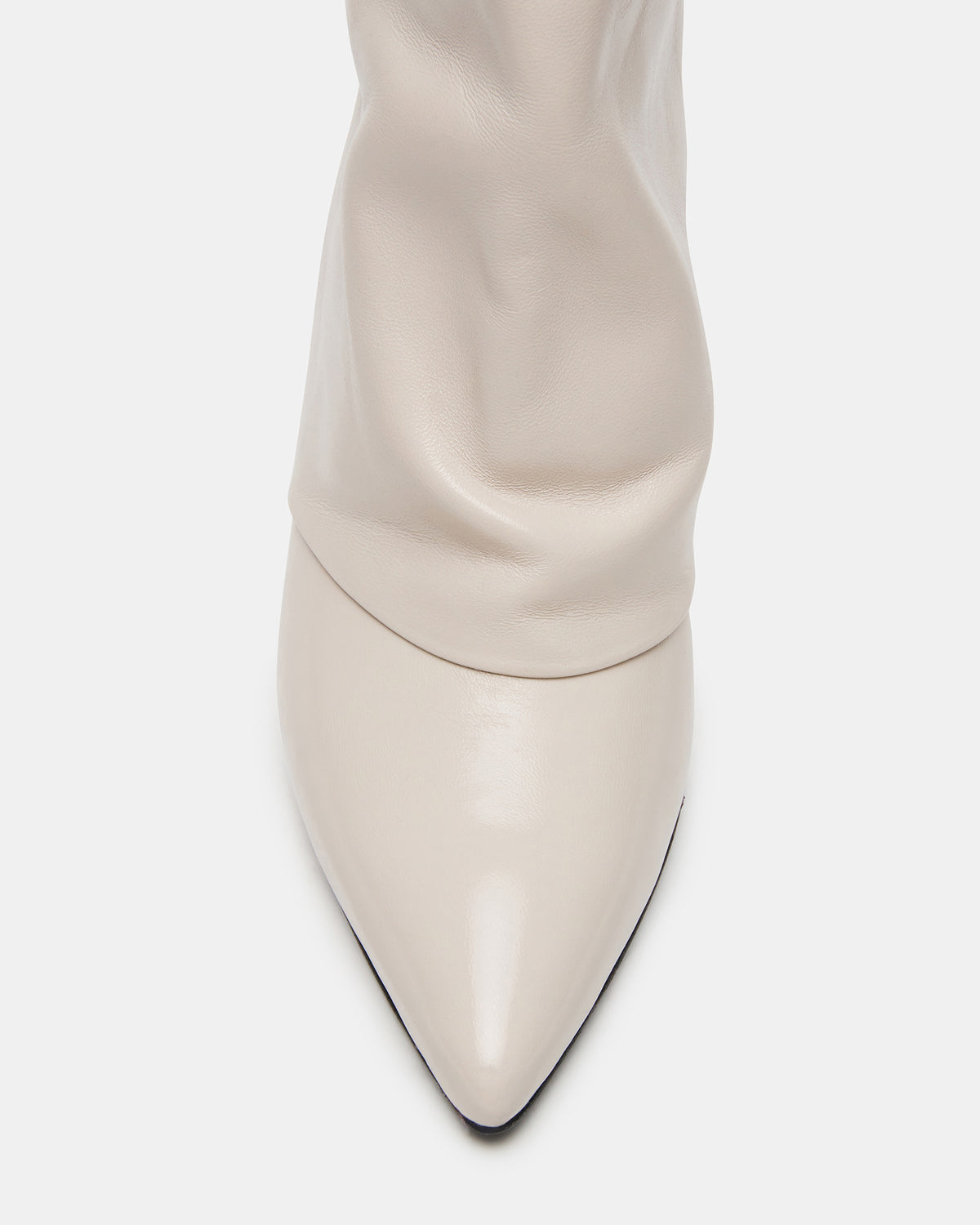 SHINER White Leather Pointed-Toe Kitten Heel Women's Ankle Boot | Steve Madden outlet